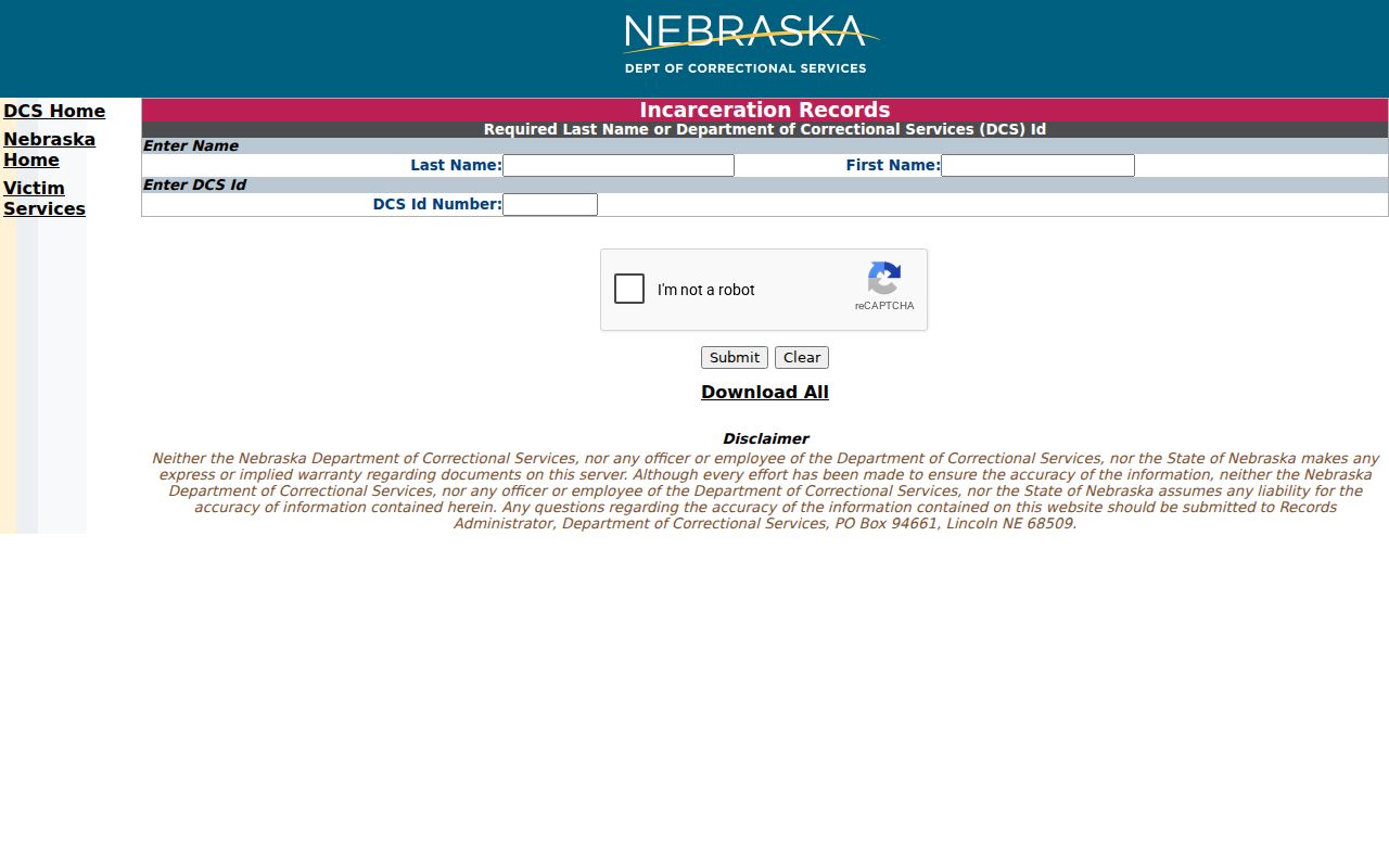 Dixon County arrest history and NDCS inmate search
