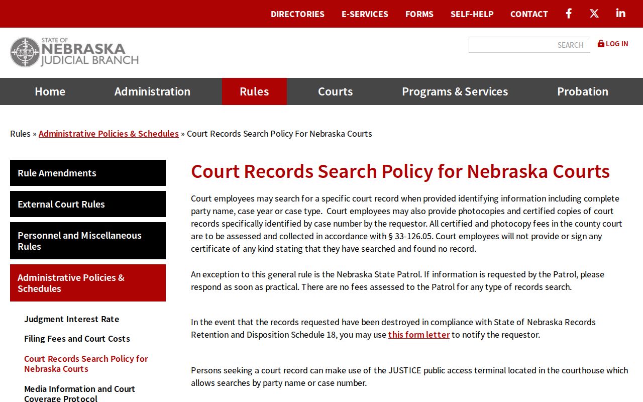 Dixon County criminal case record search and access policy