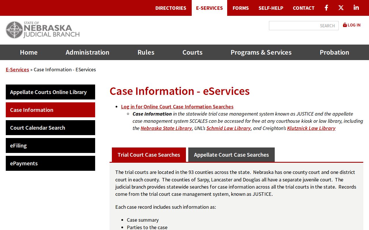 Dixon County court case information in Nebraska JUSTICE