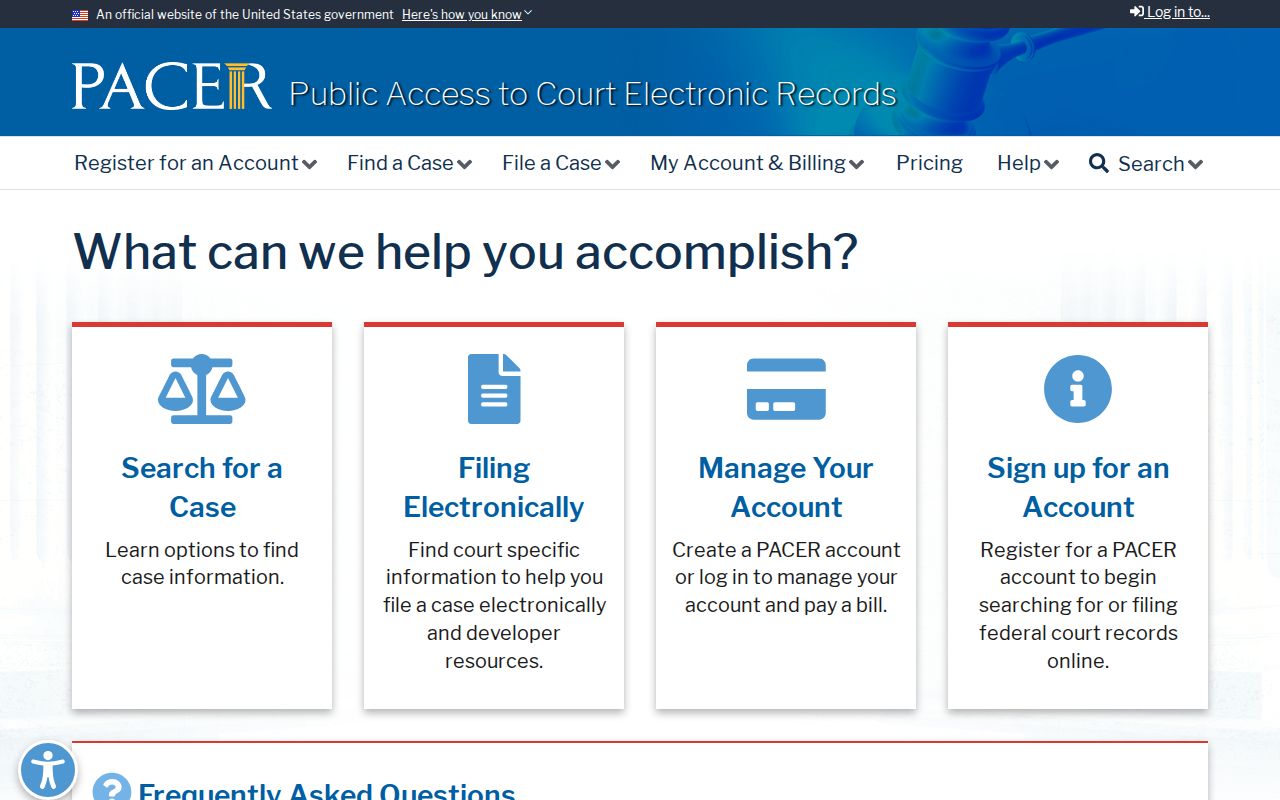 Dixon County criminal history PACER federal court record system