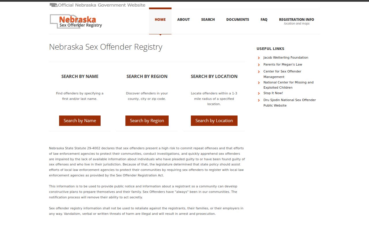Dixon County sex offender search on the Nebraska registry
